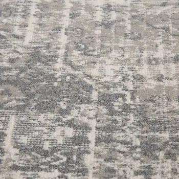 8' X 10' Medium Gray and Ivory Medallion Power Loom Area Rug