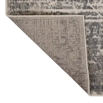 8' X 10' Medium Gray and Ivory Medallion Power Loom Area Rug
