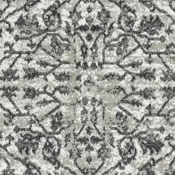 6' X 9' Gray and Dark Gray Floral Power Loom Area Rug