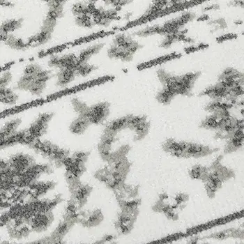 8' X 10' Ivory And Gray Floral Area Rug