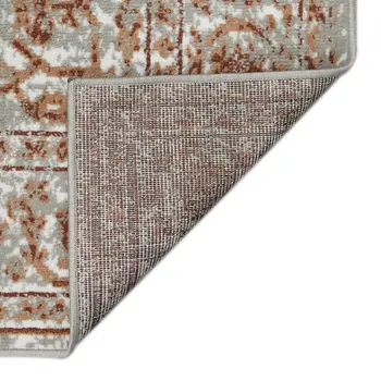 9' X 12' Rust and Gray Floral Power Loom Area Rug
