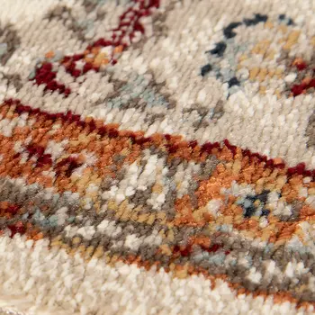 9' X 12' Beige Rust and Navy Floral Medallion Power Loom Area Rug