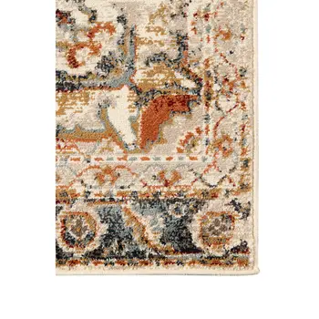 9' X 12' Ivory Tan and Gold Medallion Power Loom Area Rug