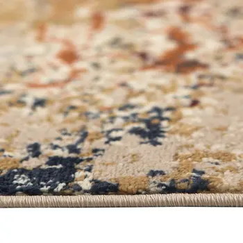 9' X 12' Orange and Black Abstract Power Loom Area Rug