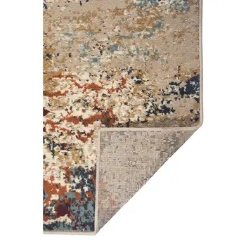 9' X 12' Orange and Black Abstract Power Loom Area Rug