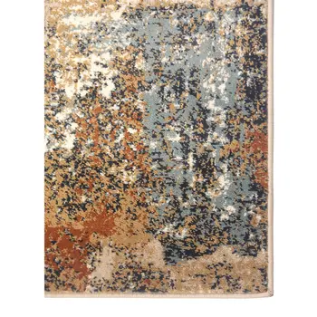 9' X 12' Tan Orange and Gray Abstract Power Loom Area Rug