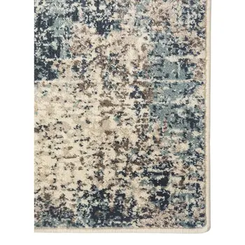 8' X 10' Ivory Blue and Gray Abstract Power Loom Area Rug