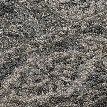 6' Charcoal and Gray Medallion Power Loom Round Rug
