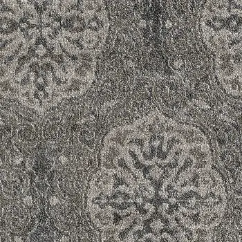 8' X 10' Charcoal and Gray Medallion Power Loom Area Rug