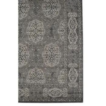 8' X 10' Charcoal and Gray Medallion Power Loom Area Rug