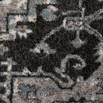 9' X 12' Black And Gray Medallion Area Rug