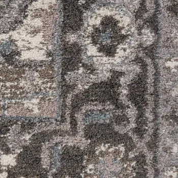 9' X 12' Ivory Taupe and Gray Medallion Power Loom Area Rug