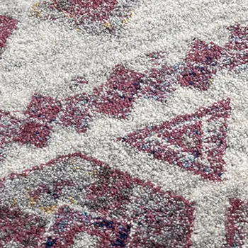 8' X 10' Ivory Blue and Orange Geometric Power Loom Area Rug