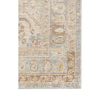 4' X 6' Beige And Gray Medallion Area Rug