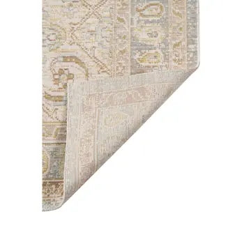 4' X 6' Beige And Gray Medallion Area Rug