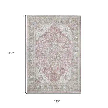 9' X 13' Sage And Gray Medallion Area Rug
