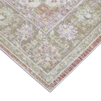 5' X 8' Sage And Gray Medallion Area Rug