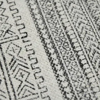 9' X 12' Black And Gray Geometric Flatweave Handmade Distressed Area Rug With Fringe