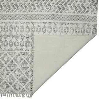 9' X 12' Gray And Brown Striped Flatweave Handmade Distressed Area Rug With Fringe