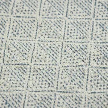 7' X 10' Blue Geometric Flatweave Handmade Distressed Area Rug With Fringe