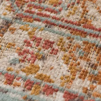 7' X 9' Teal And Orange Medallion Distressed Area Rug
