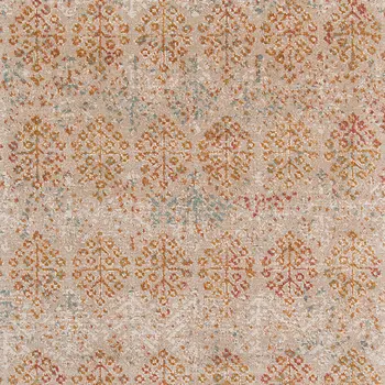 9' X 12' Beige And Orange Southwestern Area Rug