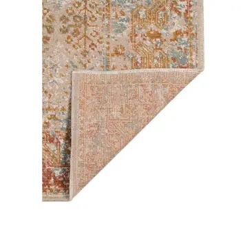 9' X 12' Beige And Orange Southwestern Area Rug