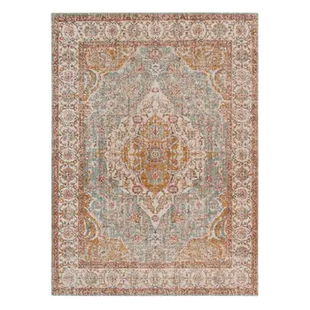 5' X 8' Orange Oriental Area Rug