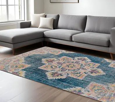 9' X 12' Yellow Medallion Area Rug