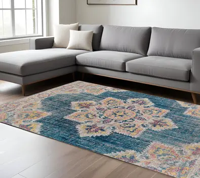 10' X 14' Yellow Medallion Area Rug