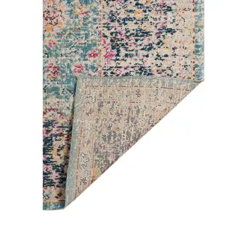 6' X 8' Teal And Orange Floral Area Rug