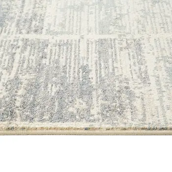 9' X 12' Gray And Light Blue Geometric Area Rug
