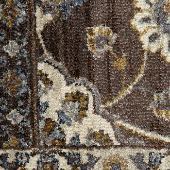 2' X 3' Ivory Blue And Brown Floral Area Rug