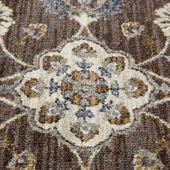 2' X 3' Ivory Blue And Brown Floral Area Rug