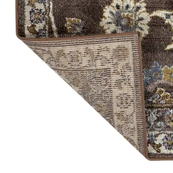 2' X 3' Ivory Blue And Brown Floral Area Rug