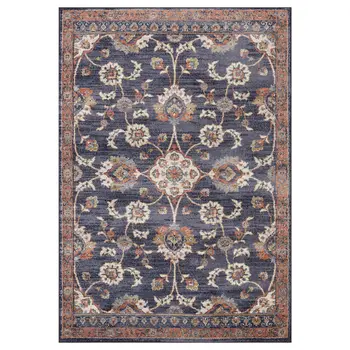 5' X 8' Ivory And Orange Floral Area Rug