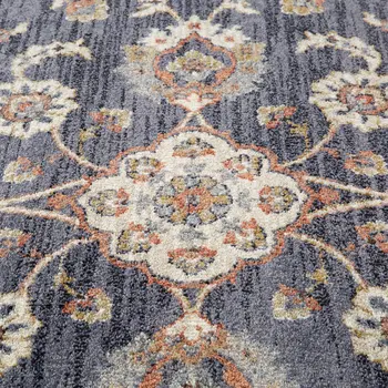 5' X 8' Ivory And Orange Floral Area Rug