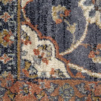 8' X 10' Ivory And Orange Floral Area Rug