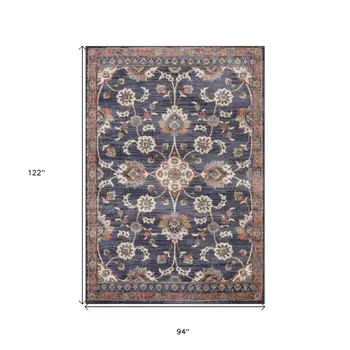 8' X 10' Ivory And Orange Floral Area Rug
