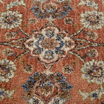 5' X 8' Ivory Blue and Orange Floral Power Loom Area Rug