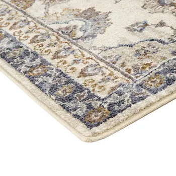 2' X 3' Ivory And Charcoal Floral Area Rug