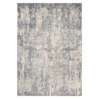 9' X 12' Light Gray And Blue Abstract Area Rug
