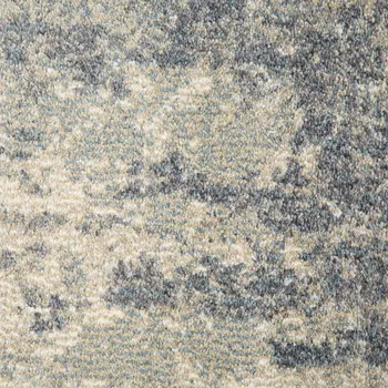 9' X 12' Light Gray And Blue Abstract Area Rug