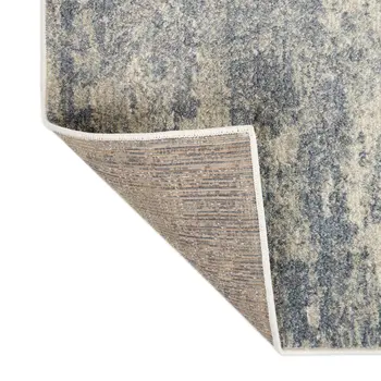 9' X 12' Light Gray And Blue Abstract Area Rug