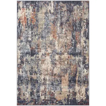 2' X 3' Ivory And Orange Abstract Area Rug