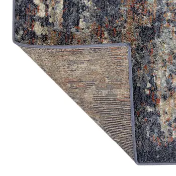 2' X 3' Ivory And Orange Abstract Area Rug