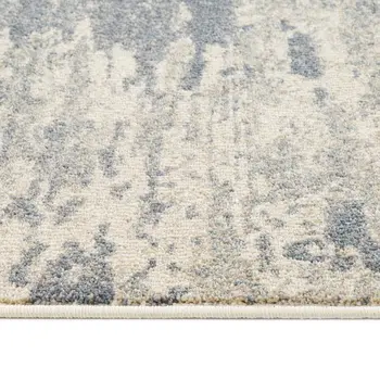 2' X 3' Ivory Blue And Gray Abstract Area Rug