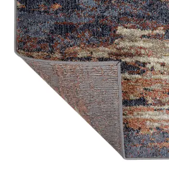 2' X 3' Ivory Rust And Blue Abstract Area Rug
