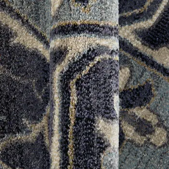 10' Ivory Gray And Purple Floral Medallion Runner Rug