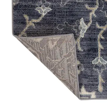 10' Ivory Gray And Purple Floral Medallion Runner Rug